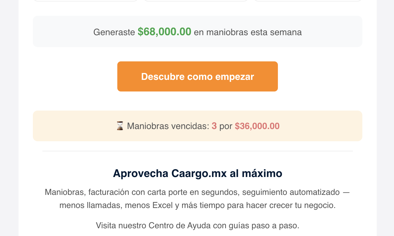 Reporte semanal con vencidas